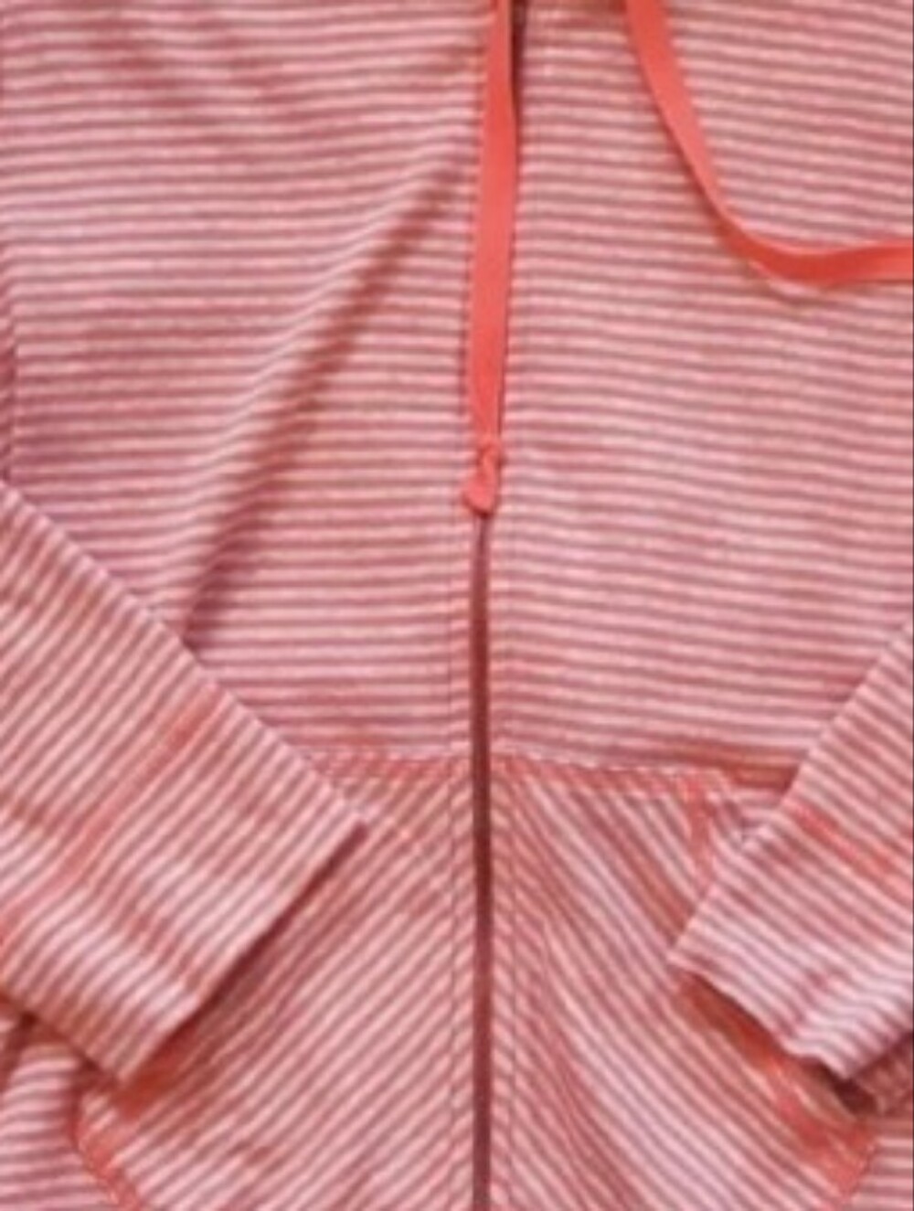 Caslon orange and white striped full zip hoodie Size Small